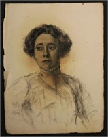 Charcoal Portrait of Young Woman