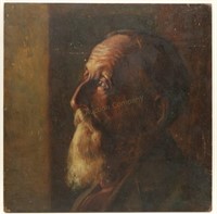 Portrait Old Man w/Goatee Oil on Board