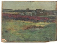 Impressionist-Tonalist Flint Hills ? Oil on Board