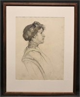 1910 Female Profile Charcoal Nelson Atkins