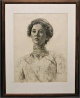 Female Portrait Charcoal Nelson Atkins Museum