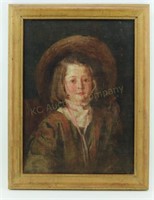 1909 Portrait of Girl KCMO Oil on Canvas