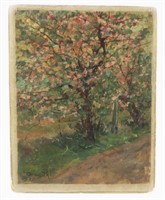 Plein Air Blossoming Tree Oil on Canvas Board
