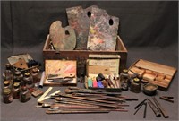 Paint Box, Paintbrushes, Palettes, Supplies