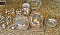 8 PCS. OF SILVER PLATE SERVING DISHES AND