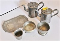 6 SILVER PLATE SERVING PIECES