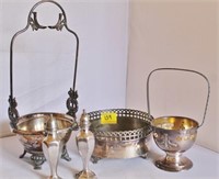4 SILVER PLATE SERVING PIECES