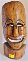 WOODEN CARVED "COMEDY" MASK