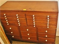 ANTIQUE OAK OPTOMETRIST CABINET 21 DRAWERS WITH