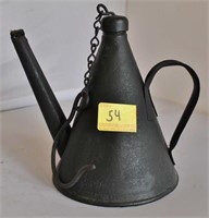 HANGING TIN WHALE OIL LAMP