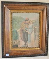 WATER COLOR OF GENTLEMAN AND LADY ANTIQUE FRAME -