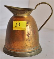 6" BRASS AND COPPER PITCHER MARKED "GUNGA DIN -