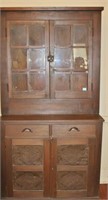 PINE STEP BACK CUPBOARD -  MARRIED PIECE 8 TIN