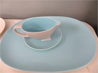 SERVING TRAY AND GRAVY BOAT - POOLE (ENGLAND)