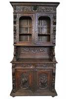 Antique French Dark Oak Cupboard 92