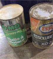 Two one litre cans of oil  Esso XD-3 and
