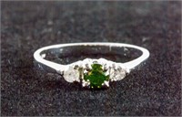 0.25ct Green & 0.13ct White Diamond ring CRV $2000