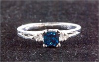 0.50ct Blue & White Diamond Ring CRV $3200