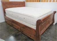 Queen Size Sleigh Bed With (6) Storage Drawers