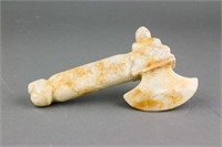 Chinese Archaistic Style White Jade Carved Axe