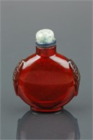 Chinese Red Amber Snuff Bottle 19th C