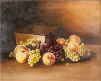 Victorian Still Life OOC Painting Of Fruit