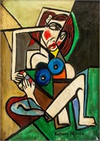 Anthony R. Falbo (b. 1953) Cubist Portray of Woman