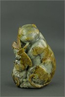 Chinese Russet Hetian Jade Carved Bear Ming Period
