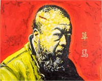 Oil Portrait of Ai Weiwei by Mathew Jessonia