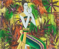Zay Yar Aye b.1974 Burma Oil Beauty on Canvas