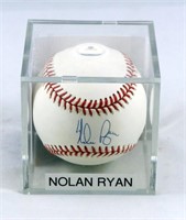 Autographed Nolan Ryan Baseball in Case COA