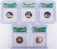 Coin Five 2001-S Statehood Silver Quarters PR69