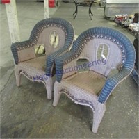 2 wicker chairs