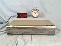 Sanyo VCR & DVD Player w/ (2) clocks