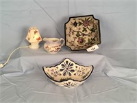 Portable Lamp, Floral Décor & Creamer