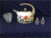 Teapot, Sorbet dishes & S/P shakers