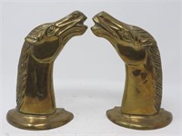 9.5" Tall Solid Brass MUSTANG HORSES Bookends