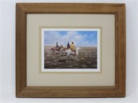 Signed Western Art Print " Riding Home"