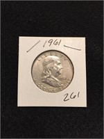 1961 Franklin Halk Dollar 90% Silver
