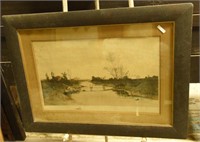 Lot #274 Victorian Print of a River scene.