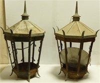 Lot #224 Pair of early American post lanterns