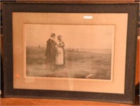 Lot #154 Victorian Framed print of Man &