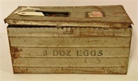 Lot #215 Antique tin 3 dozen egg carrier