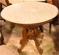 Lot #138 Walnut Victorian Marble top Parlor