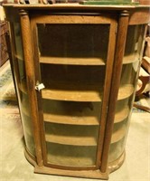 Lot #170 Bow front Oak china cabinet. Missing