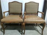Carved Oak Accent Chairs