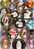 The Sisson Collection of over 500 antique marbles, including many rare swirl, onionskin, and sulphide examples