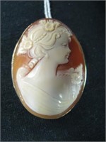 14KT GOLD VINTAGE CAMEO SHELL 4MM TALL
