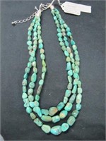18" EXTENDER TURQUOISE NECKLACE 3 STRAN