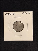 1956-D Roosevelt Dime 90% Silver Nice